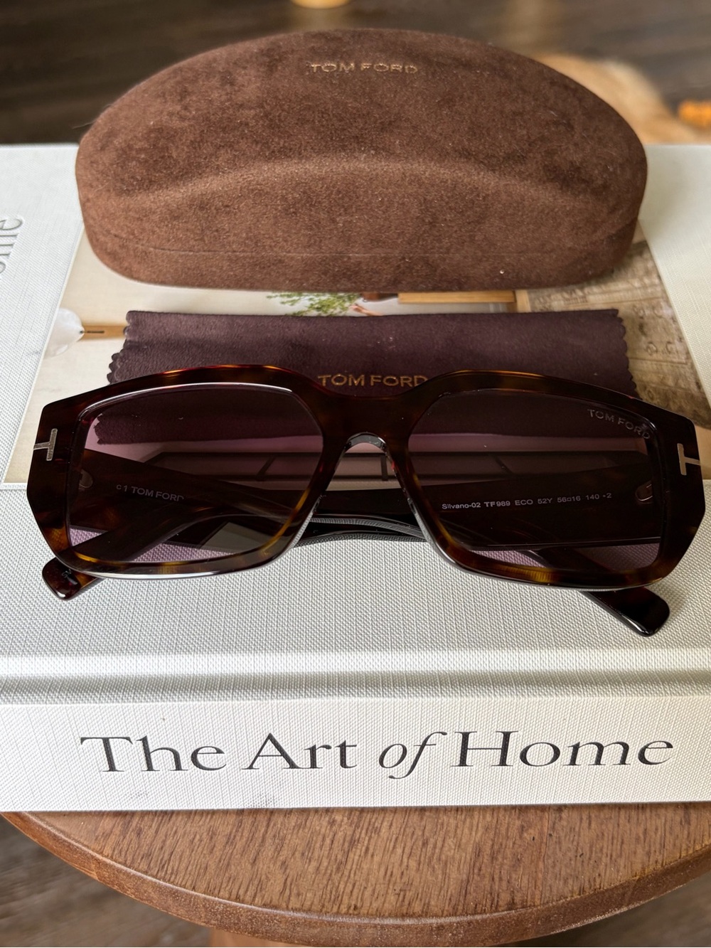 Tom Ford Silvano-02 TF989 52Y Havana Square Sunglasses 56mm - Picture 4 of 16